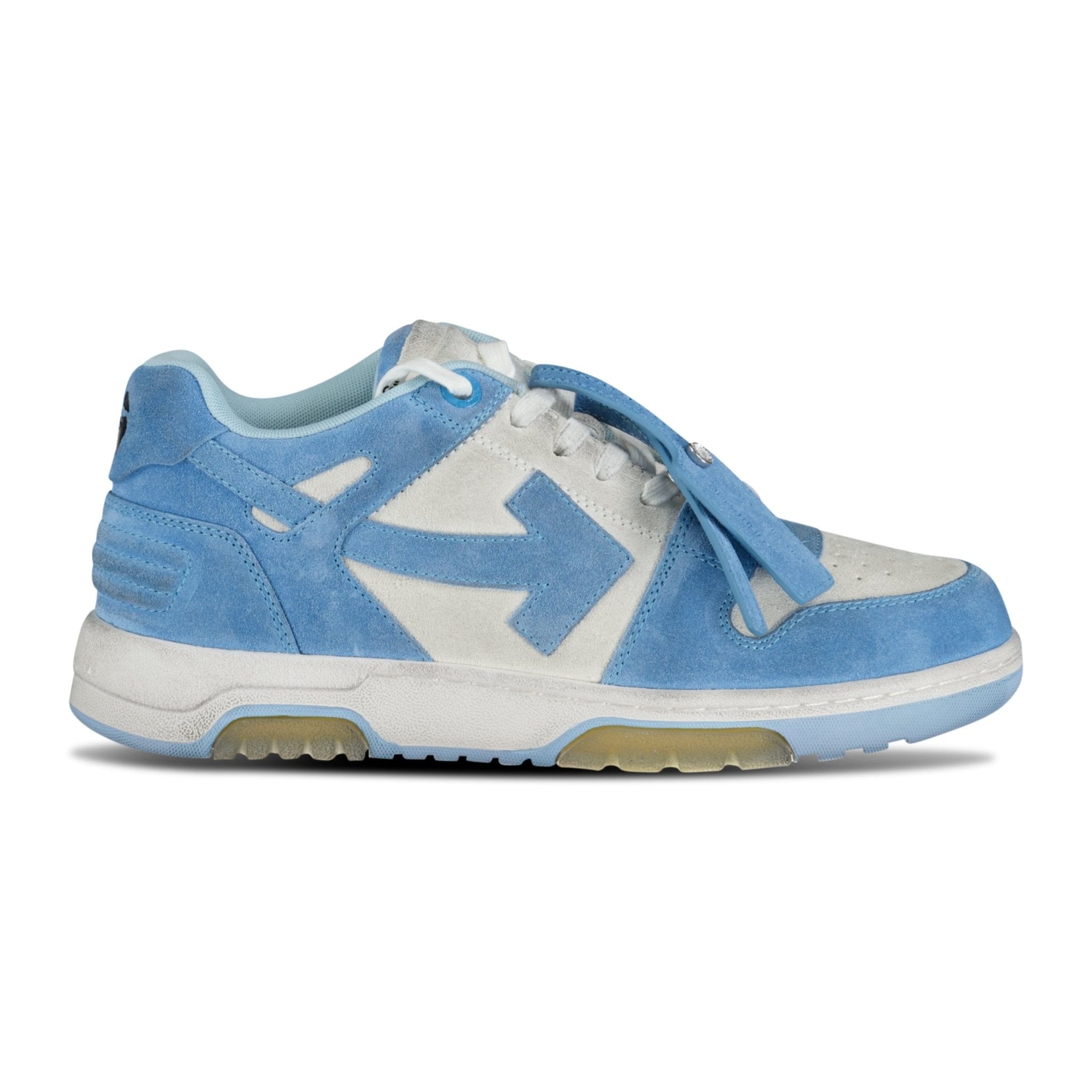 OFF-WHITE OUT OF OFFICE LOW VINTAGE DISTRESSED BLUE TRAINERS