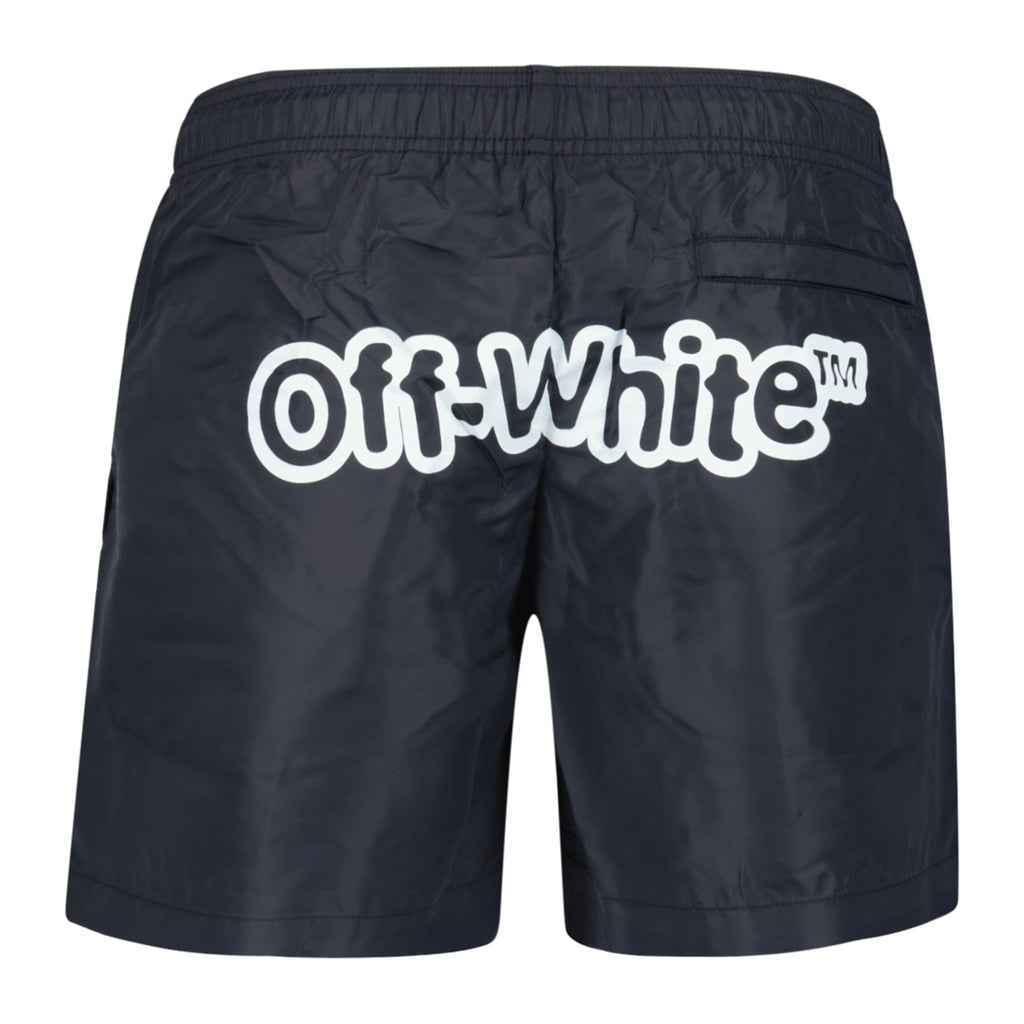 Off-White Rear Writing Design Swim Shorts Black - Boinclo ltd - Outlet Sale Under Retail