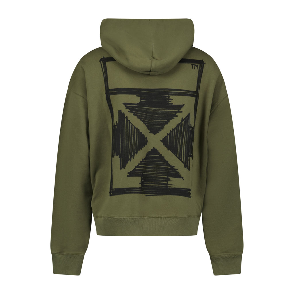 OFF-WHITE Small Logo Designs Hoodie Olive - Boinclo ltd - Outlet Sale Under Retail