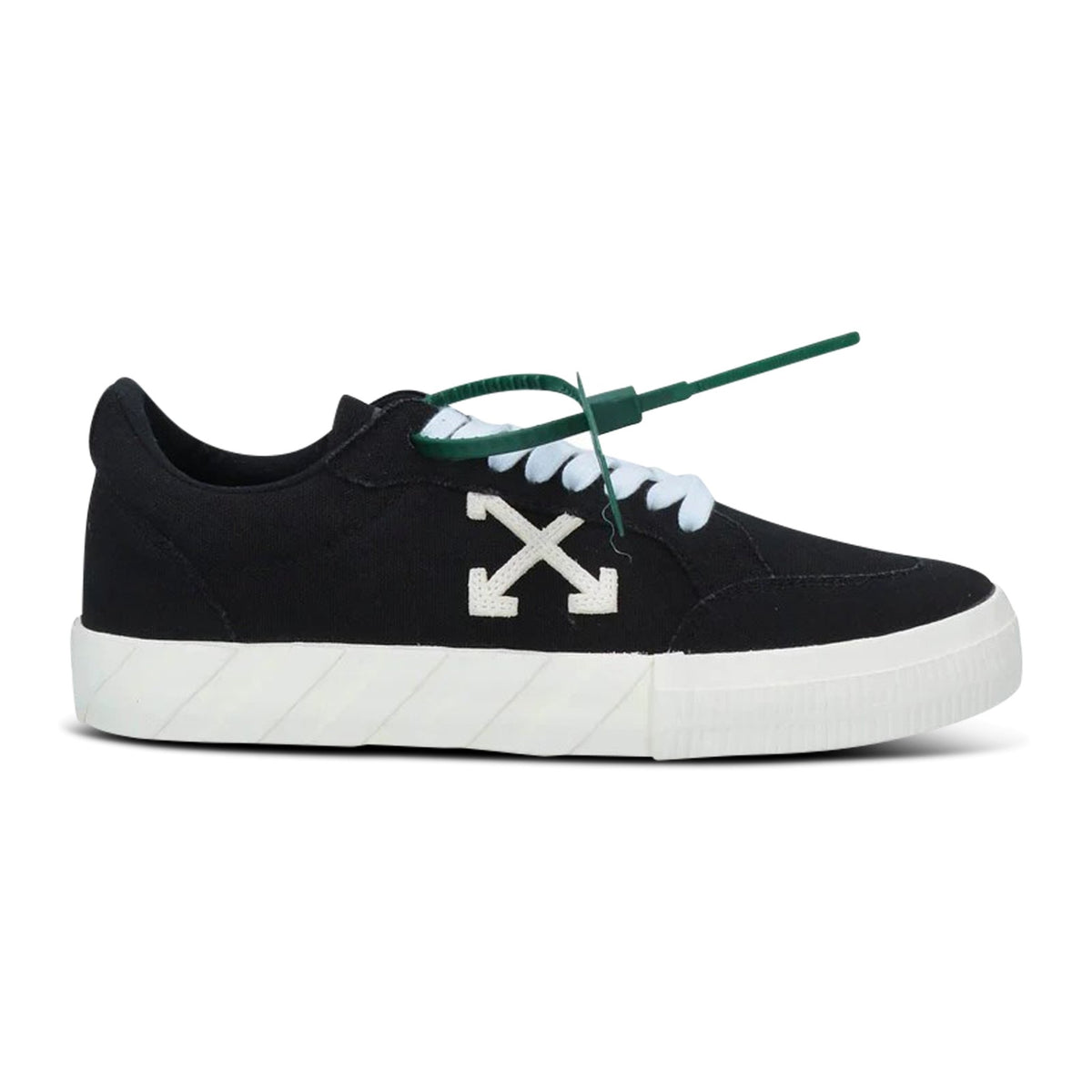 OFF-WHITE Vulcanised Canvas Low-Top Trainers Black & Beige | Boinclo ...