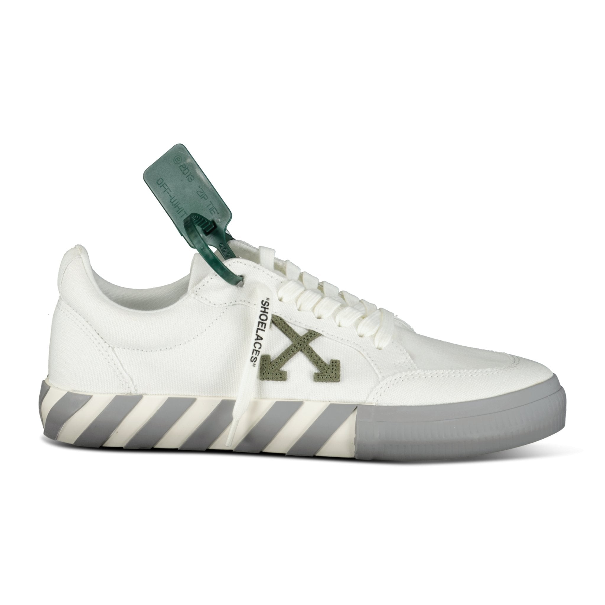 OFF-WHITE Vulcanised Canvas Low-Top Trainers White & Grey