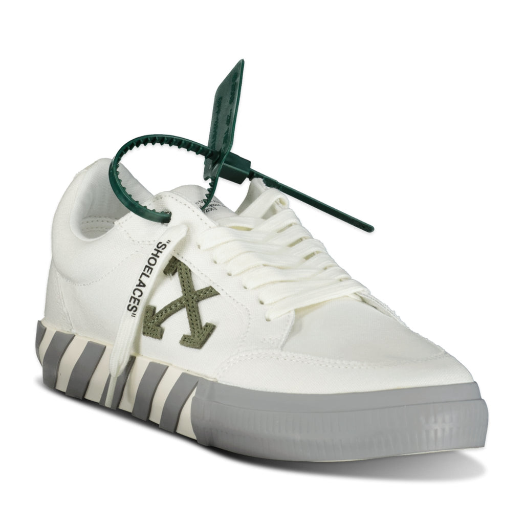 OFF-WHITE Vulcanised Canvas Low-Top Trainers White & Grey - Boinclo ltd - Outlet Sale Under Retail