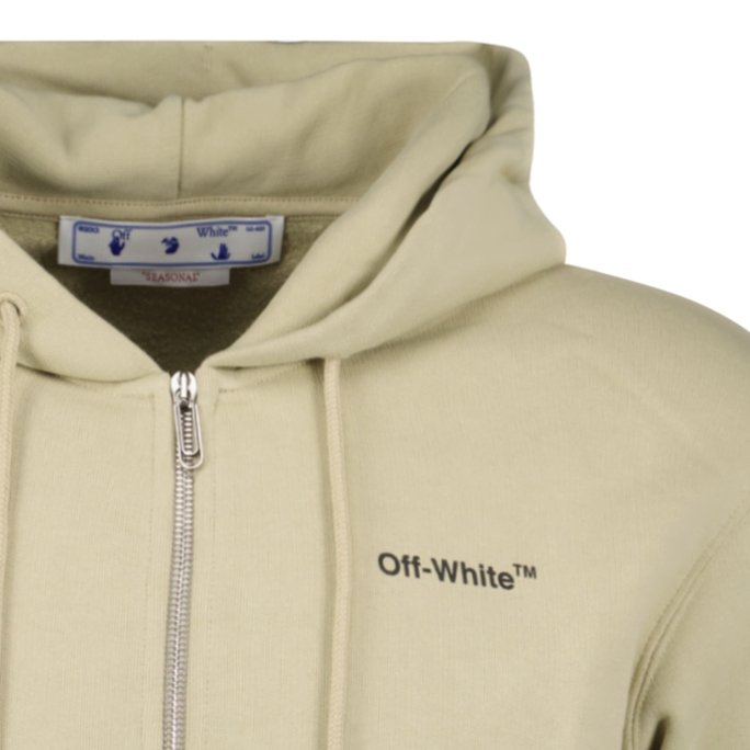 OFF-WHITE Zip-Up Hoodie Light Beige - Boinclo ltd - Outlet Sale Under Retail
