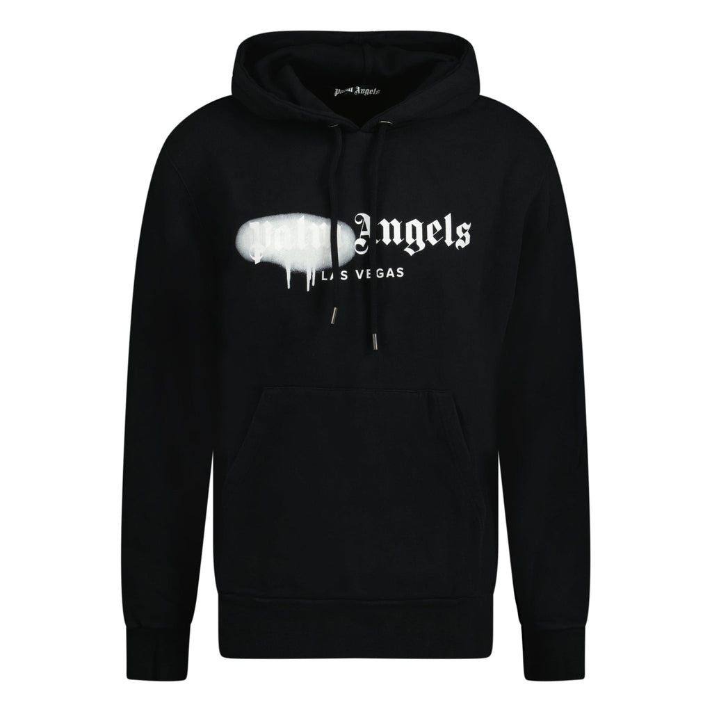 Palm Angels Las Vegas Sprayed Logo Hooded Sweatshirt Black - Boinclo ltd - Outlet Sale Under Retail
