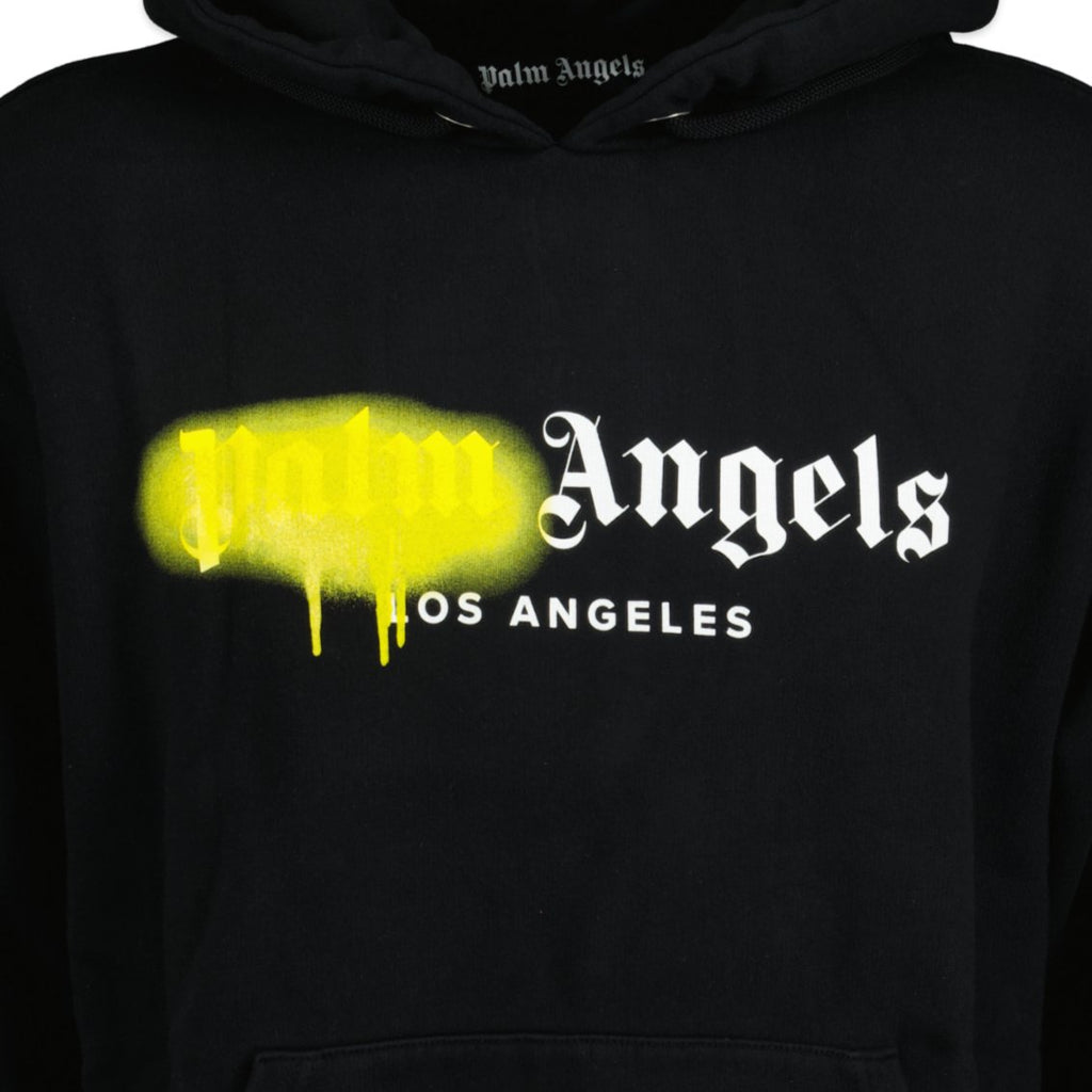 Palm Angels Los Angeles Sprayed Logo Hooded Sweatshirt Black - Boinclo ltd - Outlet Sale Under Retail