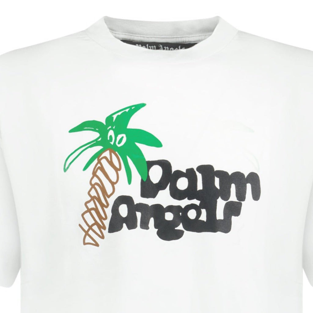 Palm Angels Palm Tree Logo T-Shirt White - Boinclo ltd - Outlet Sale Under Retail