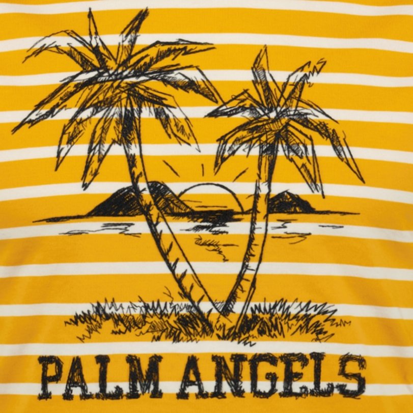 Palm Angels Sunset Palm Stripe T-Shirt Yellow - Boinclo ltd - Outlet Sale Under Retail