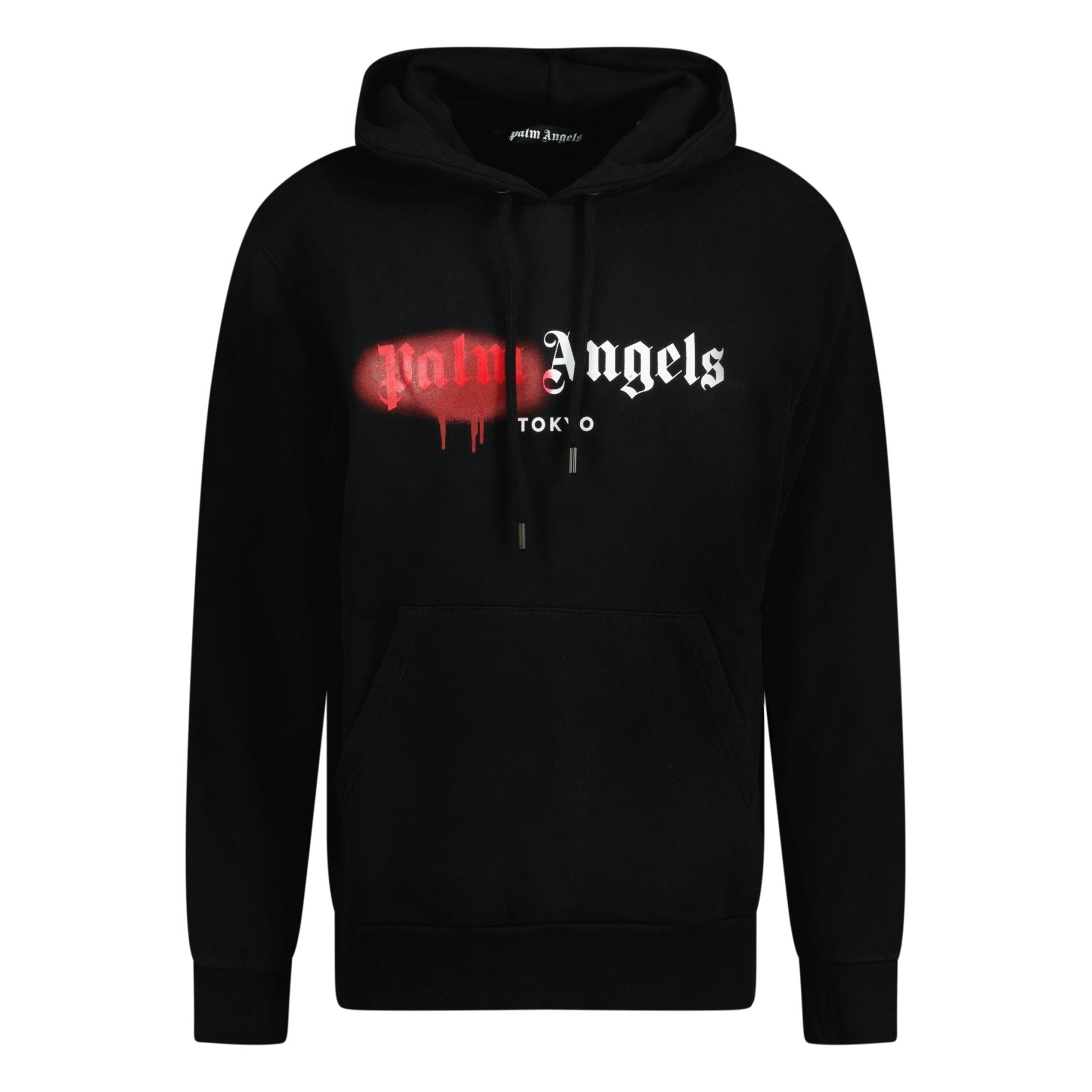 Palm Angels Tokyo Sprayed Logo Hooded Sweatshirt Black