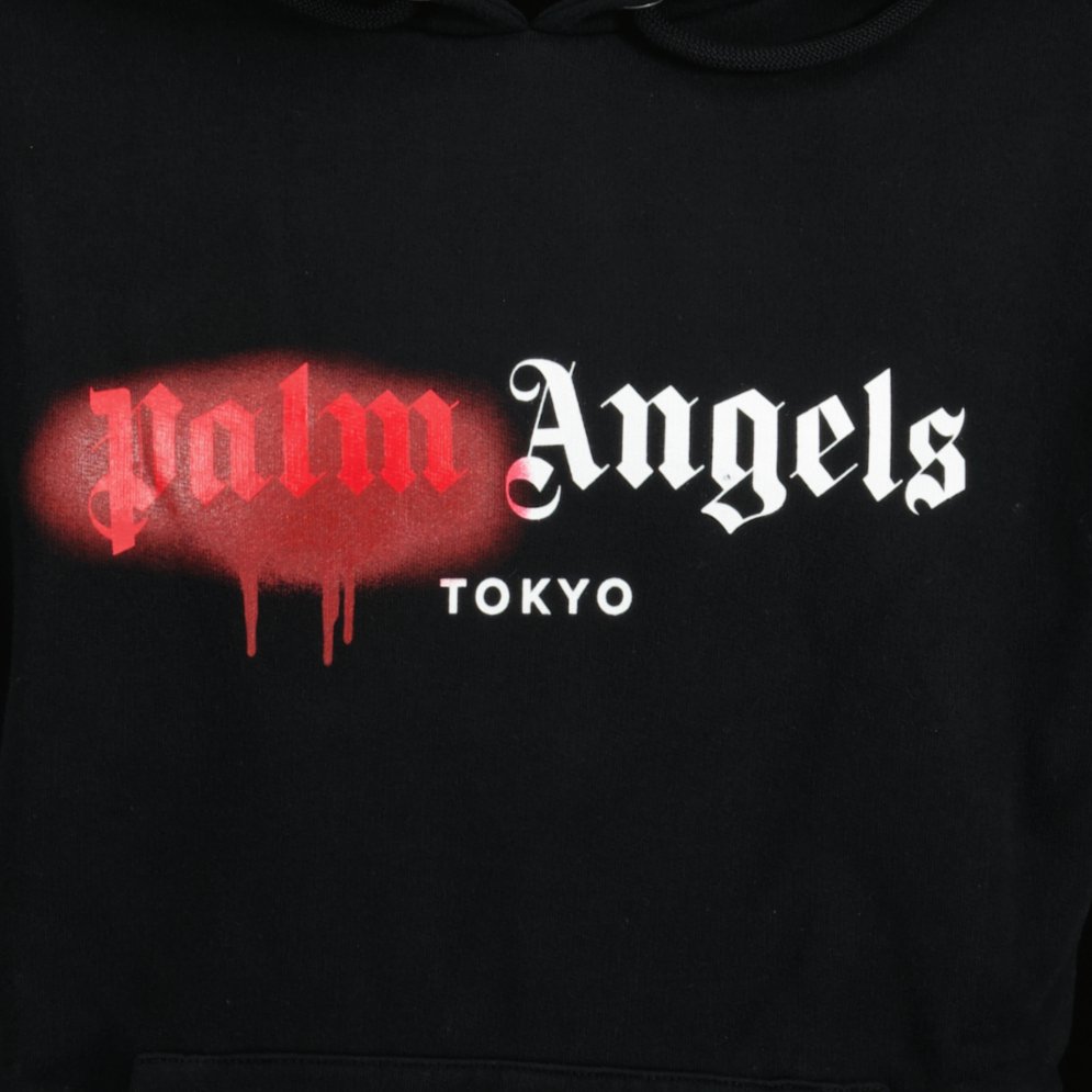 Palm Angels Tokyo Sprayed Logo Hooded Sweatshirt Black - Boinclo ltd - Outlet Sale Under Retail