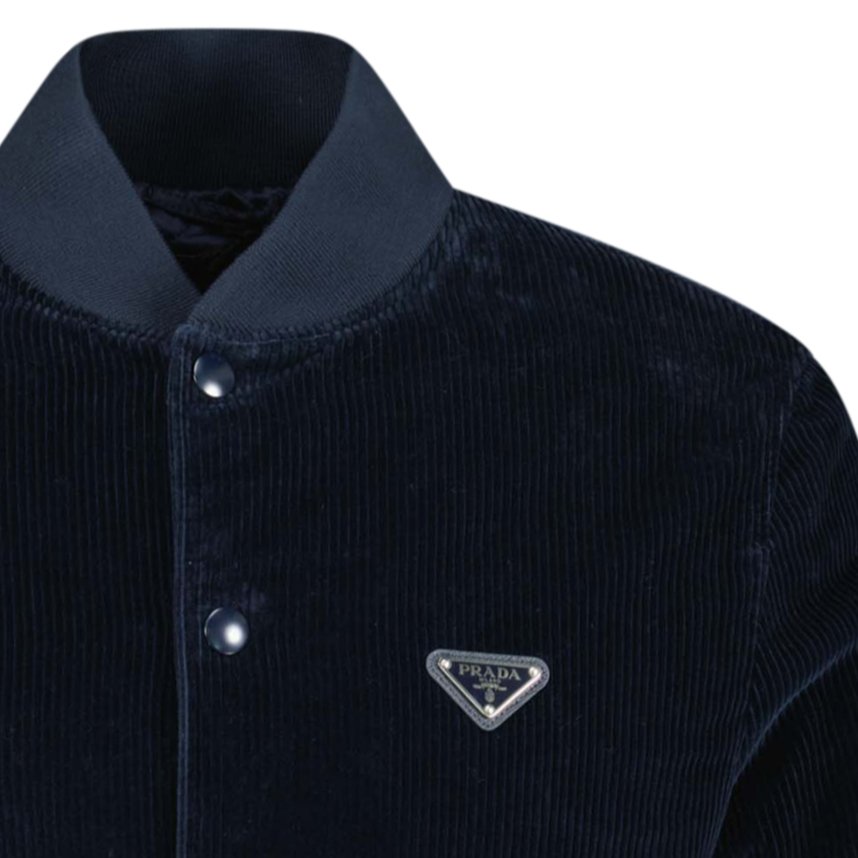 Prada Corduroy Button-Up Jacket Navy - Boinclo ltd - Outlet Sale Under Retail