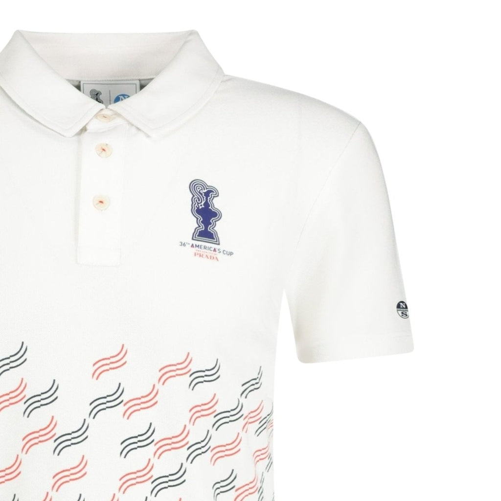 Prada x North Sails Logo Polo T-Shirt White - Boinclo ltd - Outlet Sale Under Retail