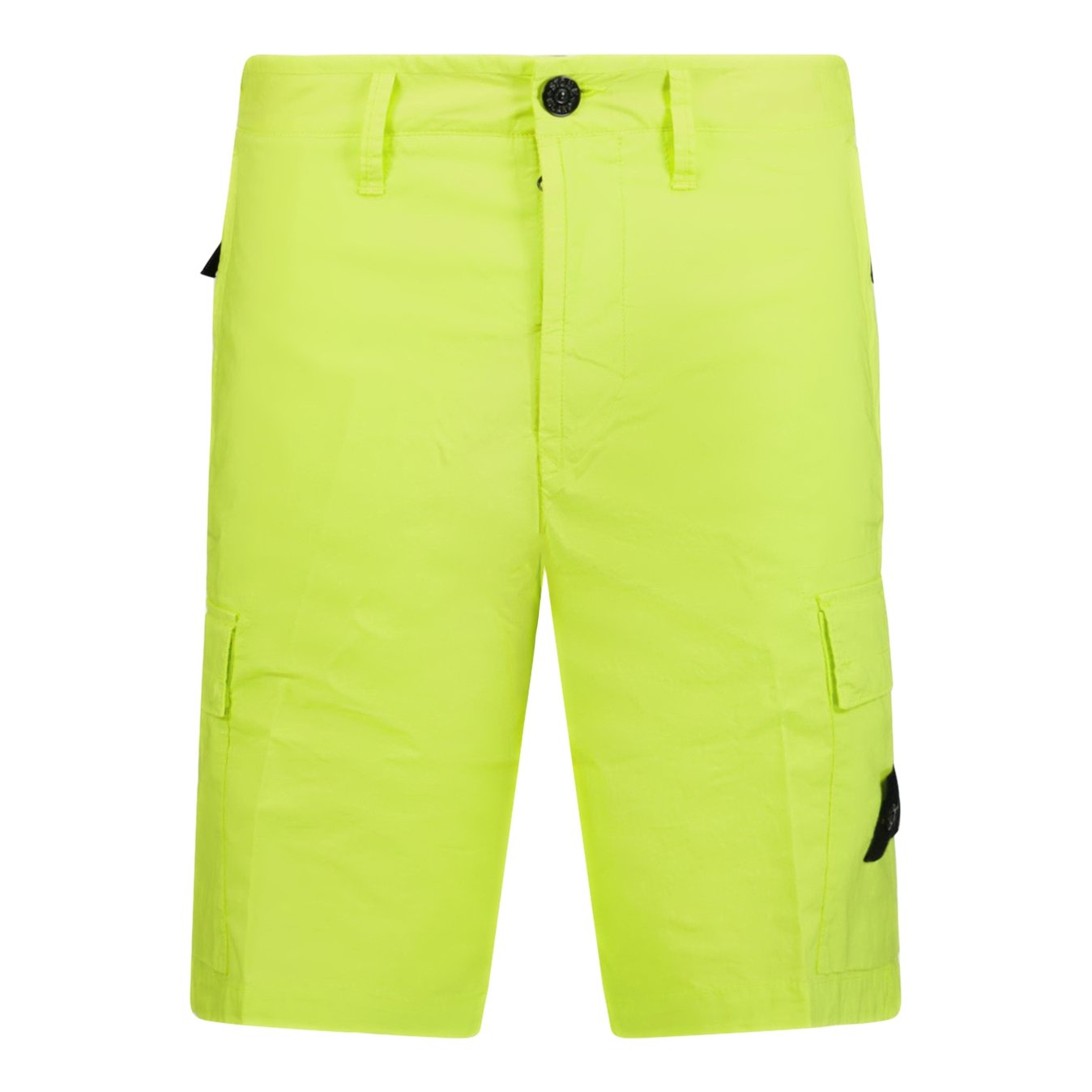 Stone Island Badge Cotton Cargo Shorts Neon Yellow