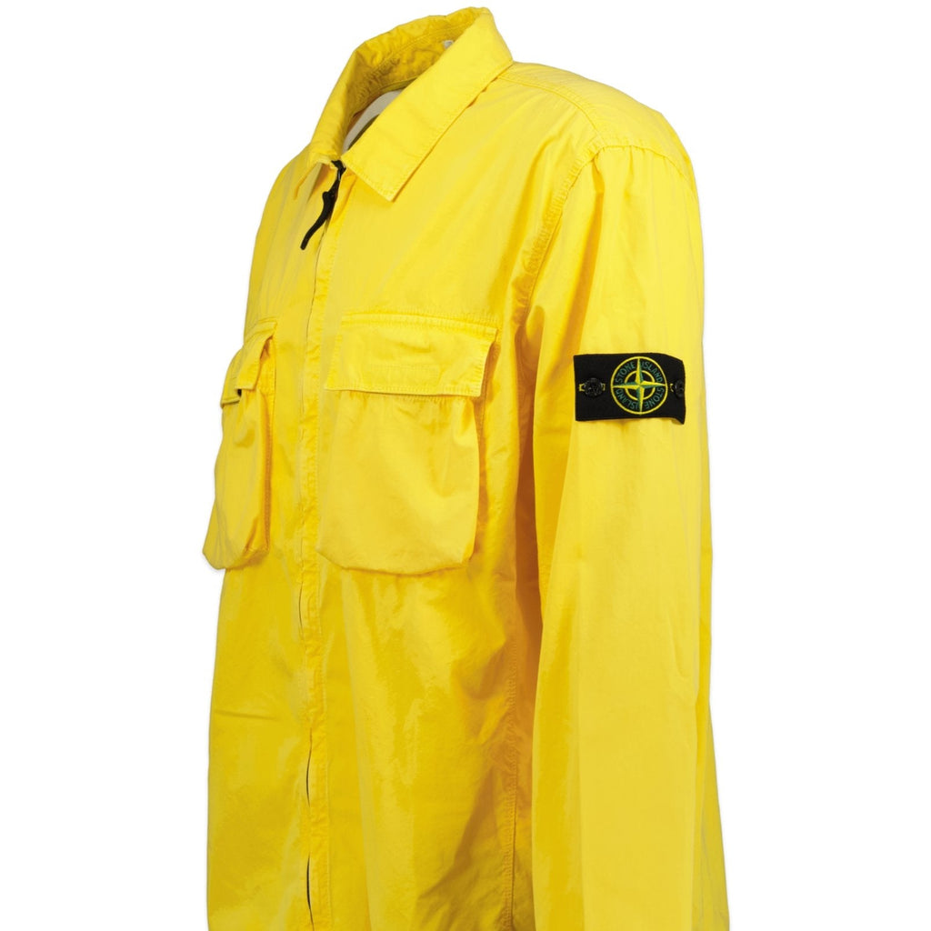 Stone Island Brushed Cotton 2 Pocket Shirt Jacket Yellow - Boinclo ltd - Outlet Sale Under Retail
