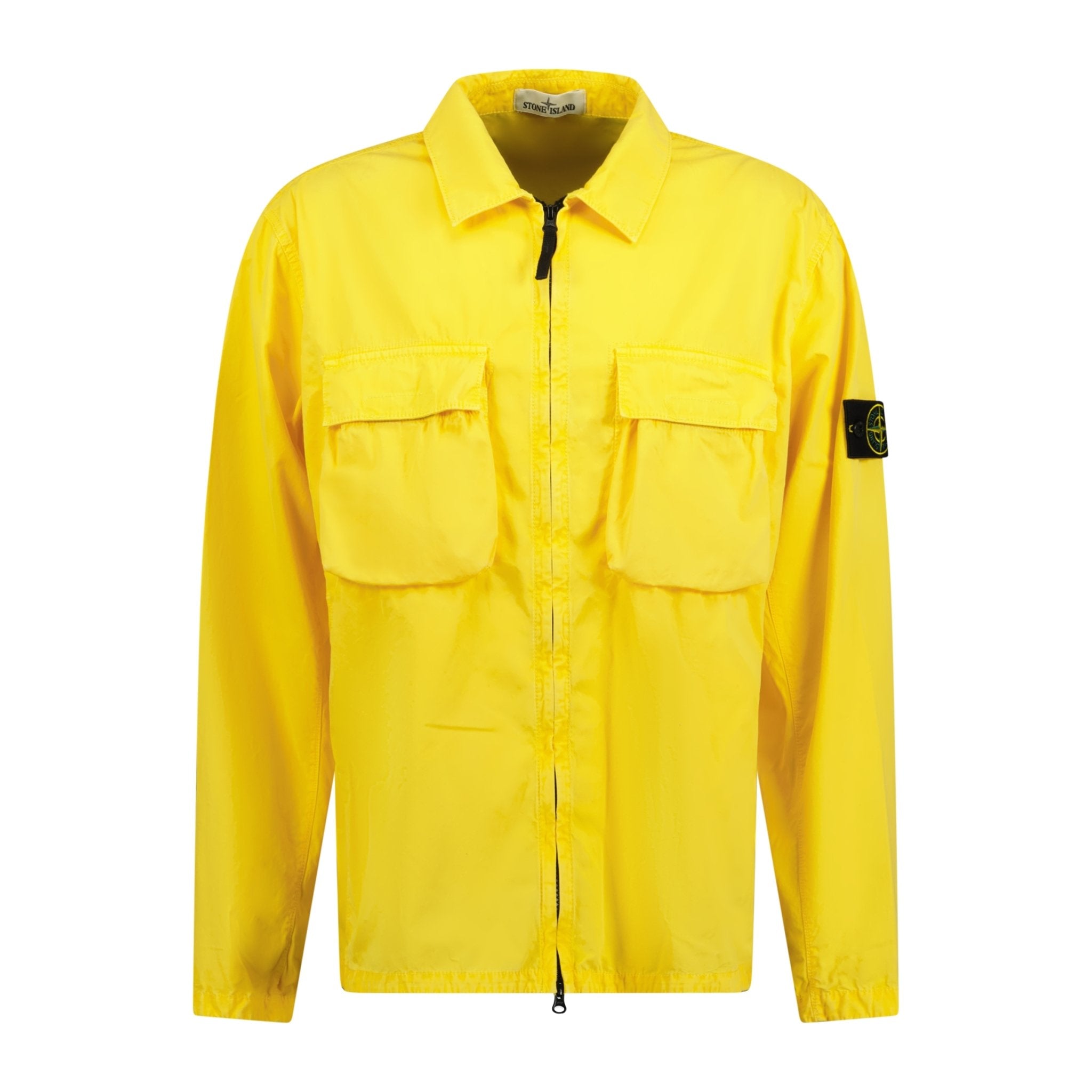 Stone Island Brushed Cotton 2 Pocket Shirt Jacket Yellow