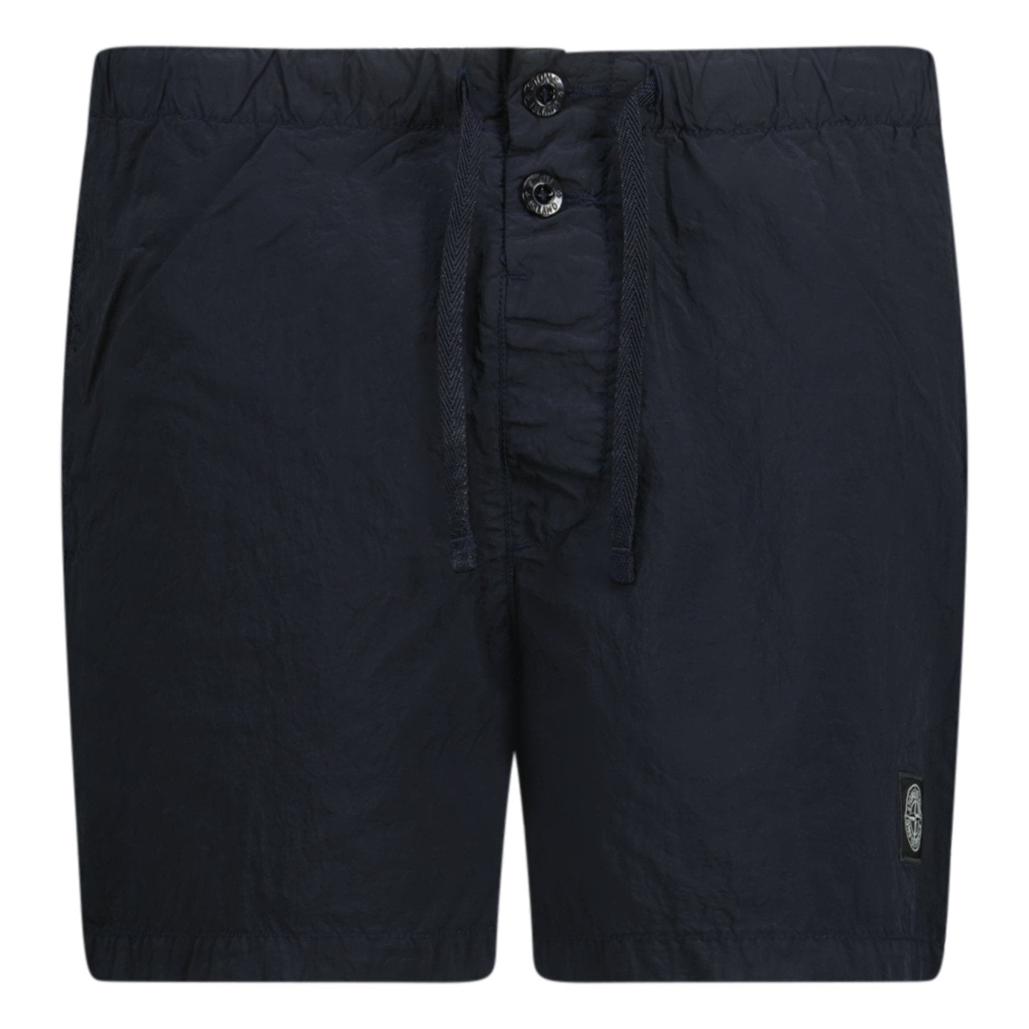 Stone Island Chrome Swim Shorts With Buttons Navy