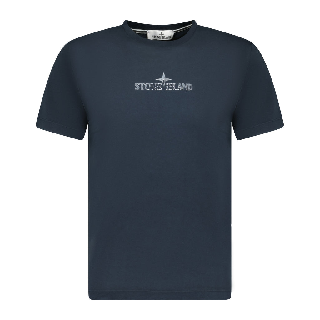 Stone Island Compass Print Logo T-Shirt Navy - Boinclo ltd - Outlet Sale Under Retail