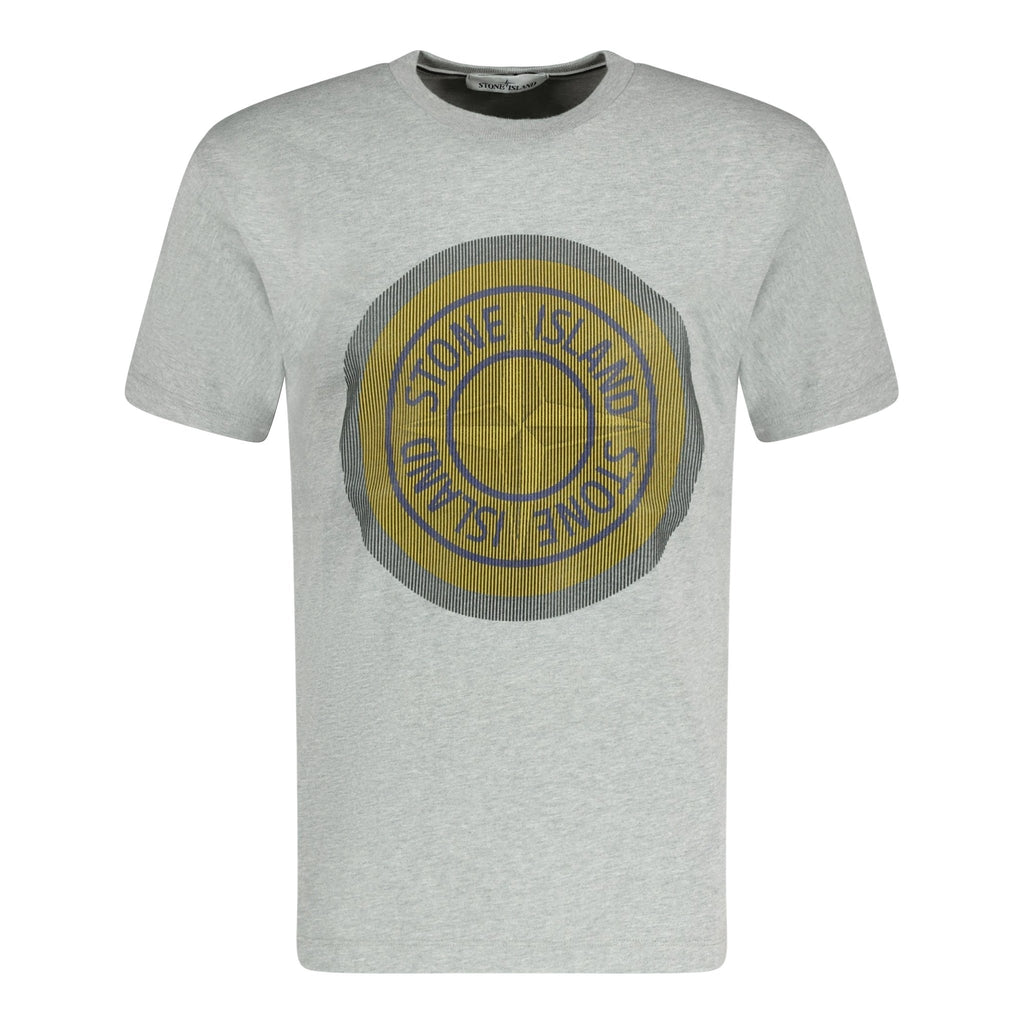 Stone Island Compass Printed Logo T-Shirt Grey & Yellow - Boinclo ltd - Outlet Sale Under Retail