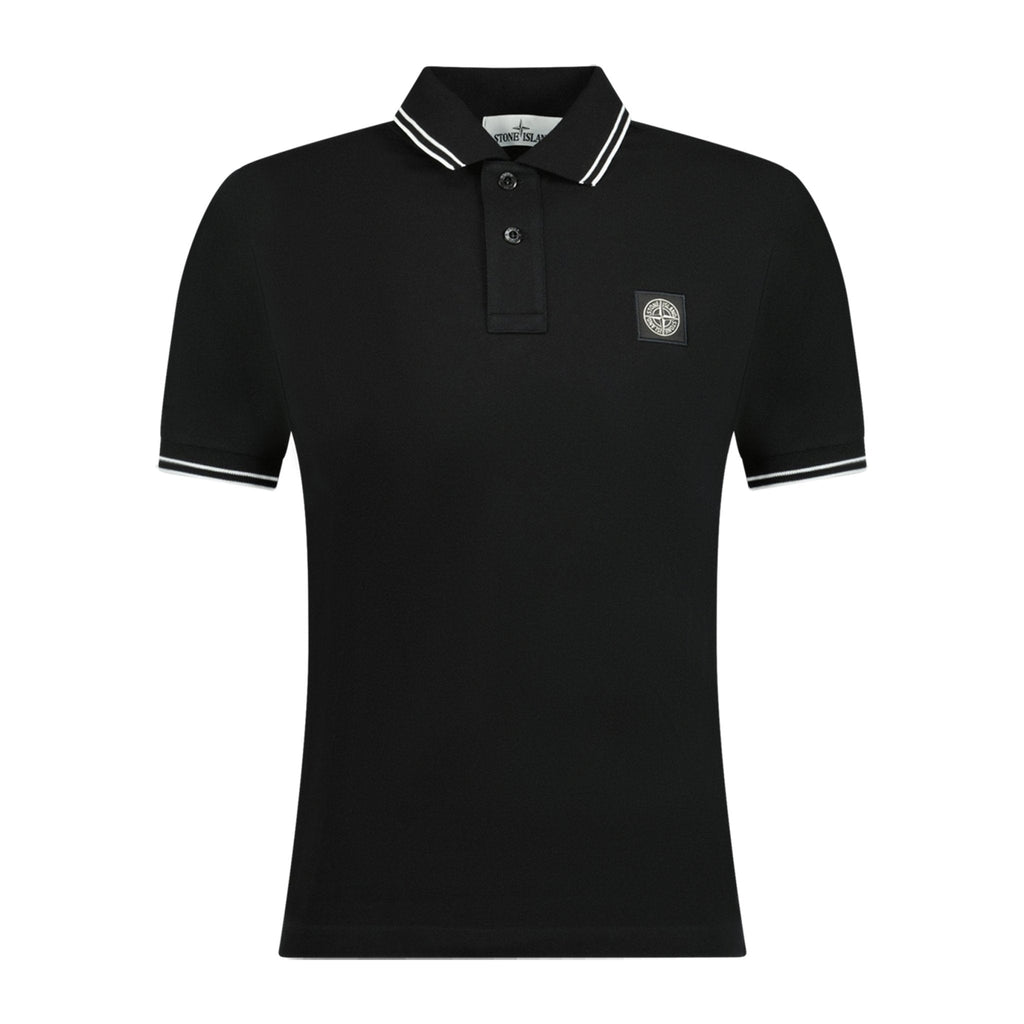 Stone Island Cotton Logo Polo T-Shirt Twin Tip Black - Boinclo ltd - Outlet Sale Under Retail