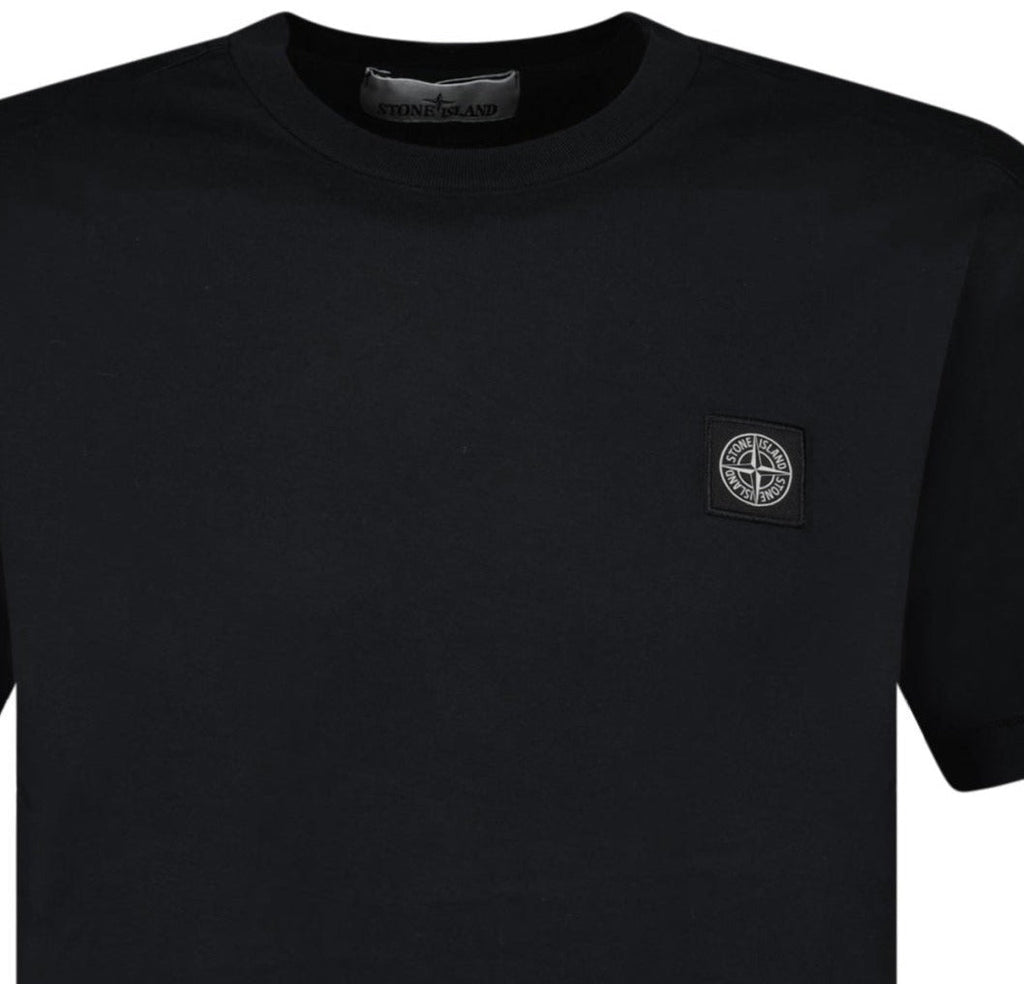 Stone Island Logo Patch Cotton T-Shirt Black - Boinclo ltd - Outlet Sale Under Retail