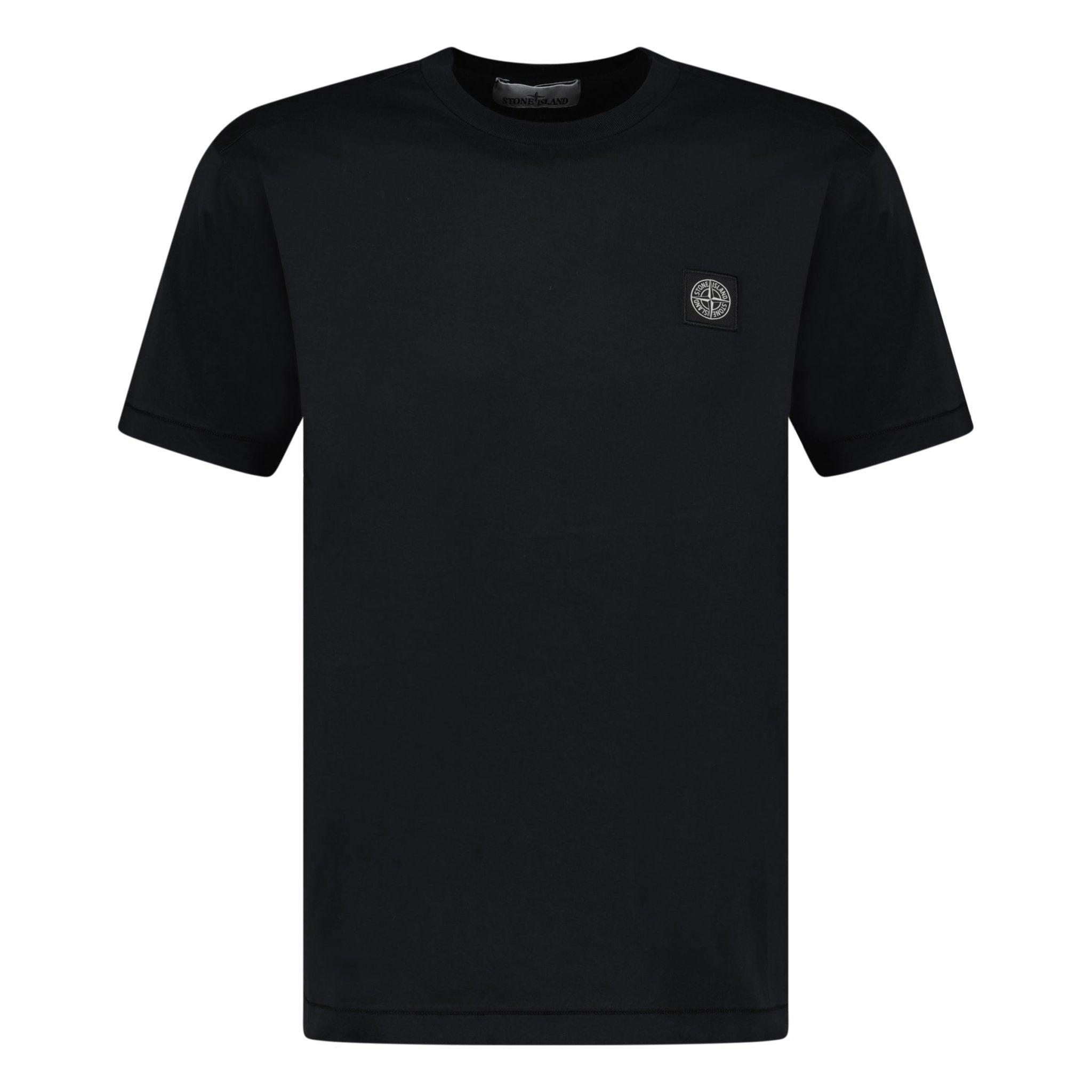 Stone Island Logo Patch Cotton T-Shirt Black