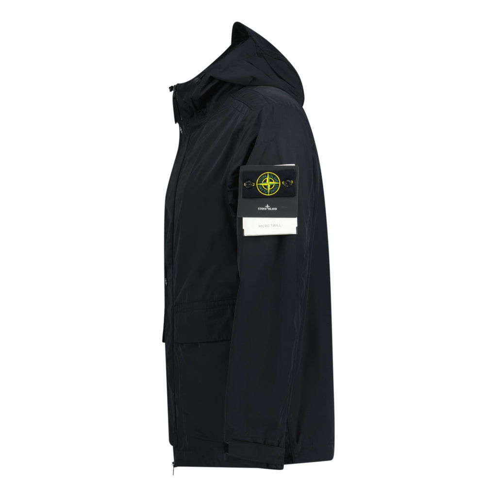 Stone Island Micro Twill Hooded Jacket Black - Boinclo ltd - Outlet Sale Under Retail