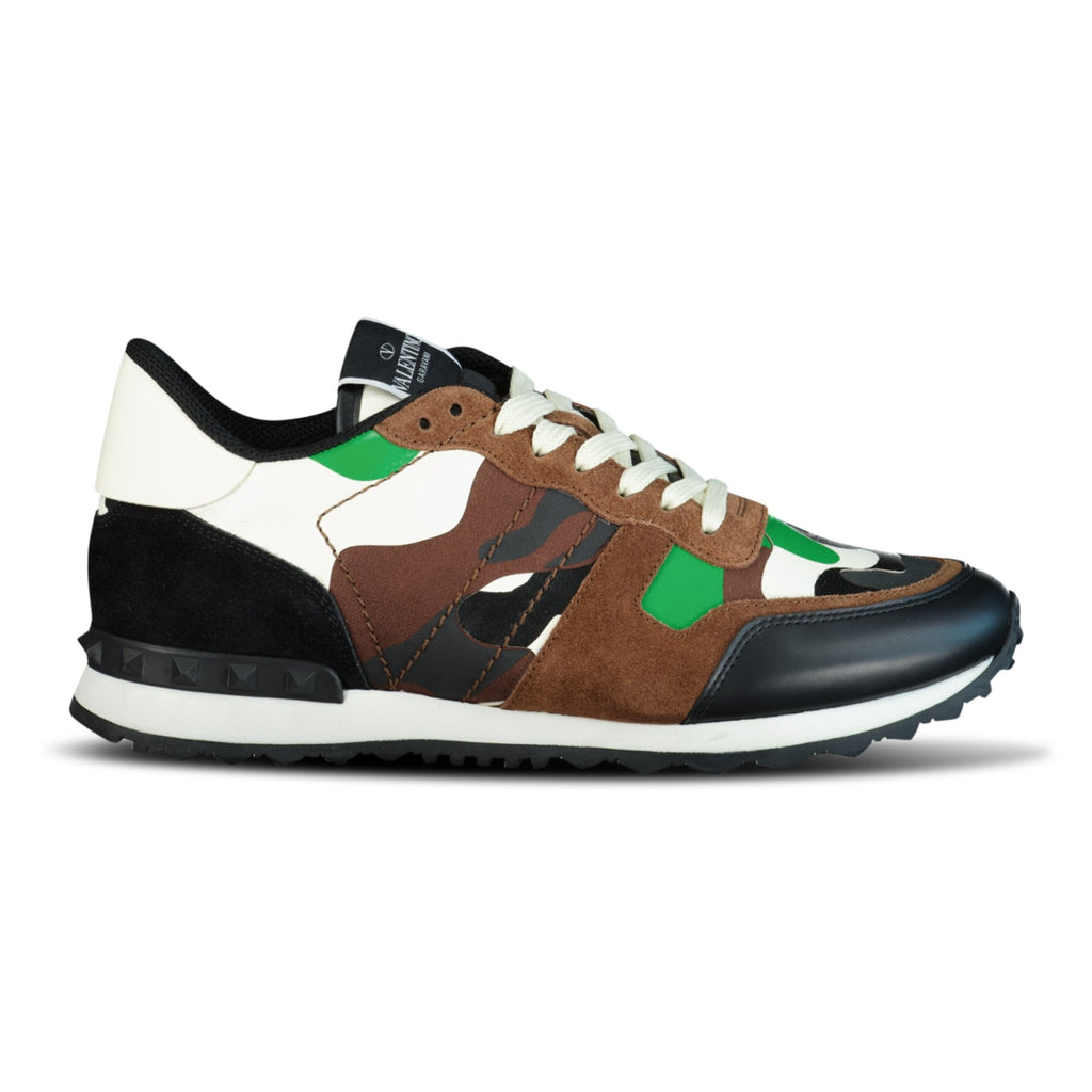 Valentino Camo Mesh Rockrunner Trainers Camo Green & Brown - Boinclo ltd - Outlet Sale Under Retail