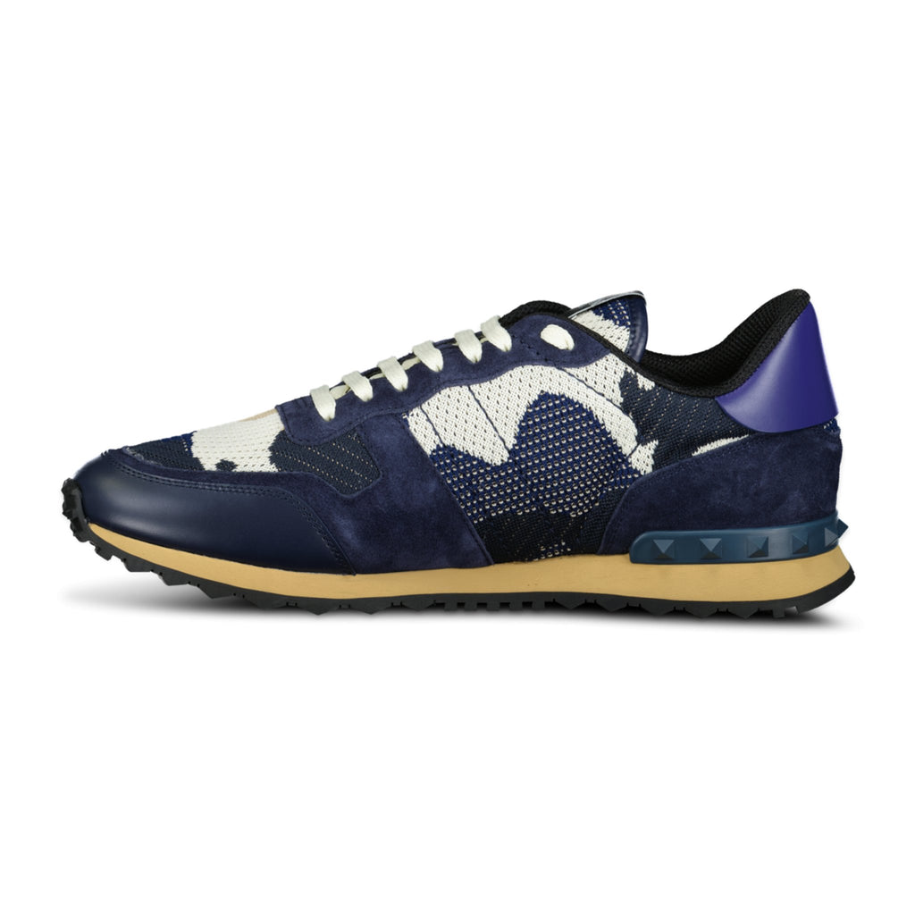 Valentino Camo Mesh Rockrunner Trainers Navy - Boinclo ltd - Outlet Sale Under Retail