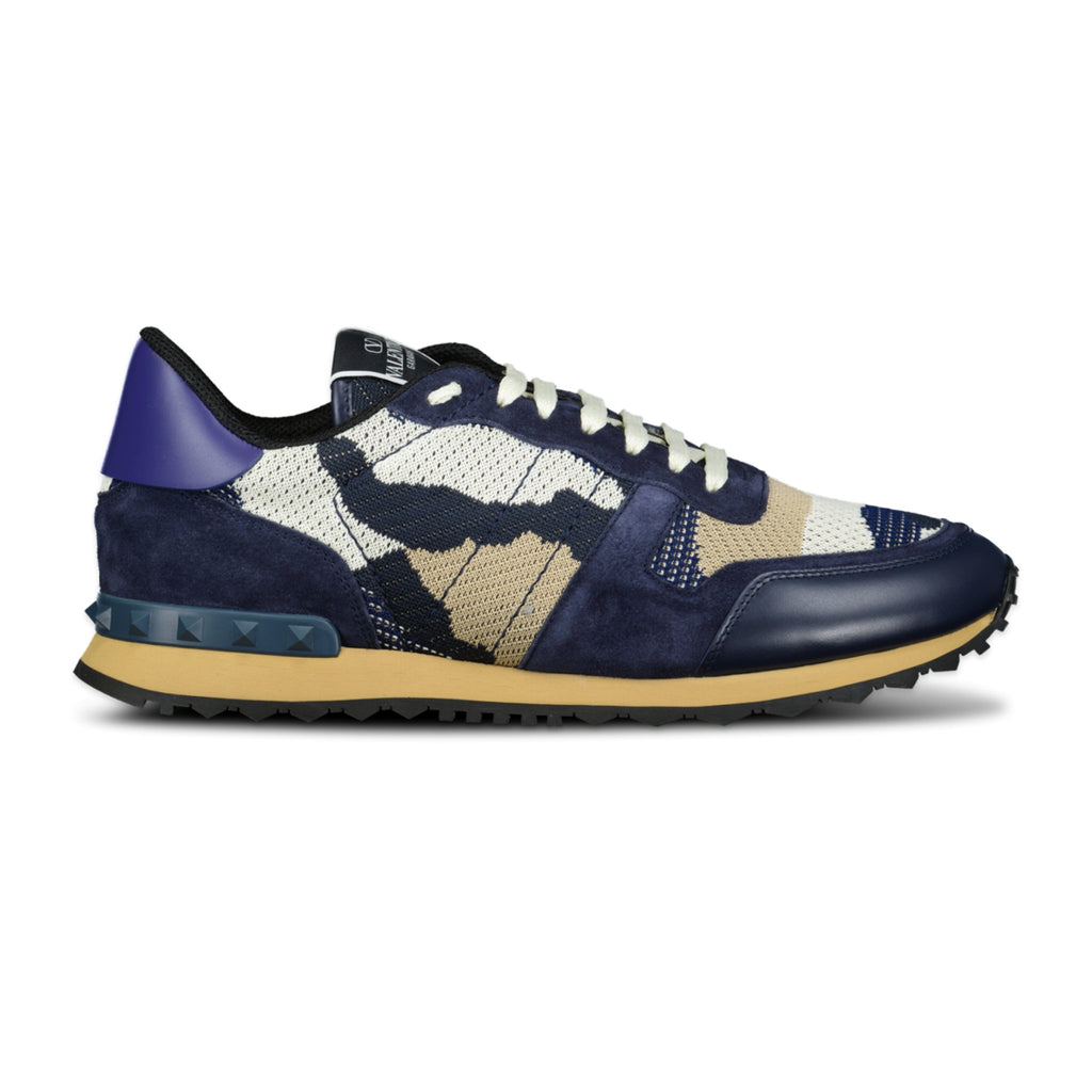 Valentino Camo Mesh Rockrunner Trainers Navy - Boinclo ltd - Outlet Sale Under Retail