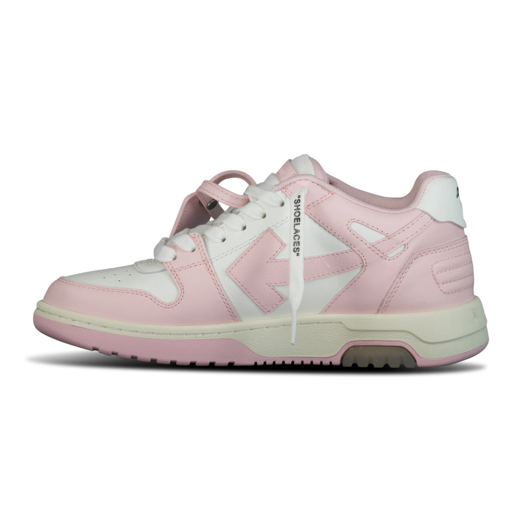 (Womens) Off-White Out Of Office Calf Leather Trainer Pink & White - Boinclo ltd - Outlet Sale Under Retail