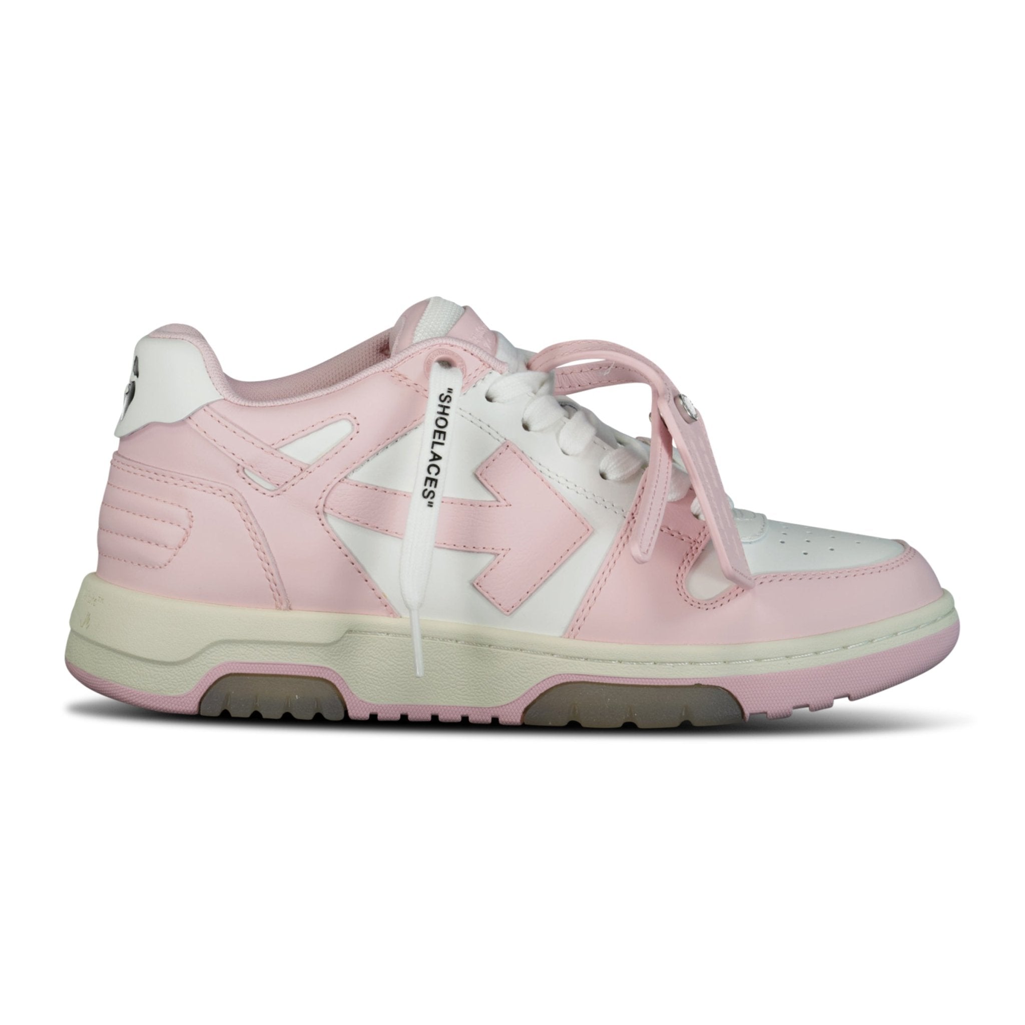 (Womens) Off-White Out Of Office Calf Leather Trainer Pink & White