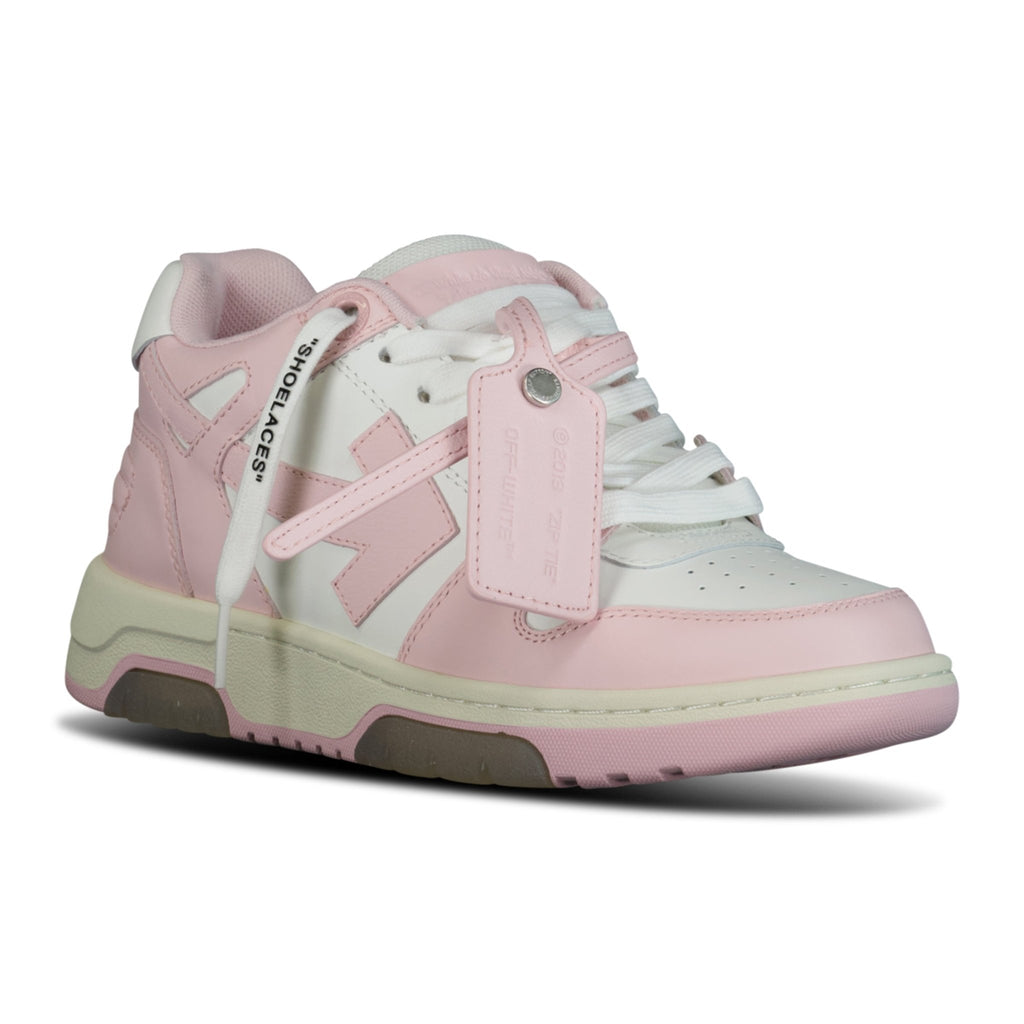(Womens) Off-White Out Of Office Calf Leather Trainer Pink & White - Boinclo ltd - Outlet Sale Under Retail