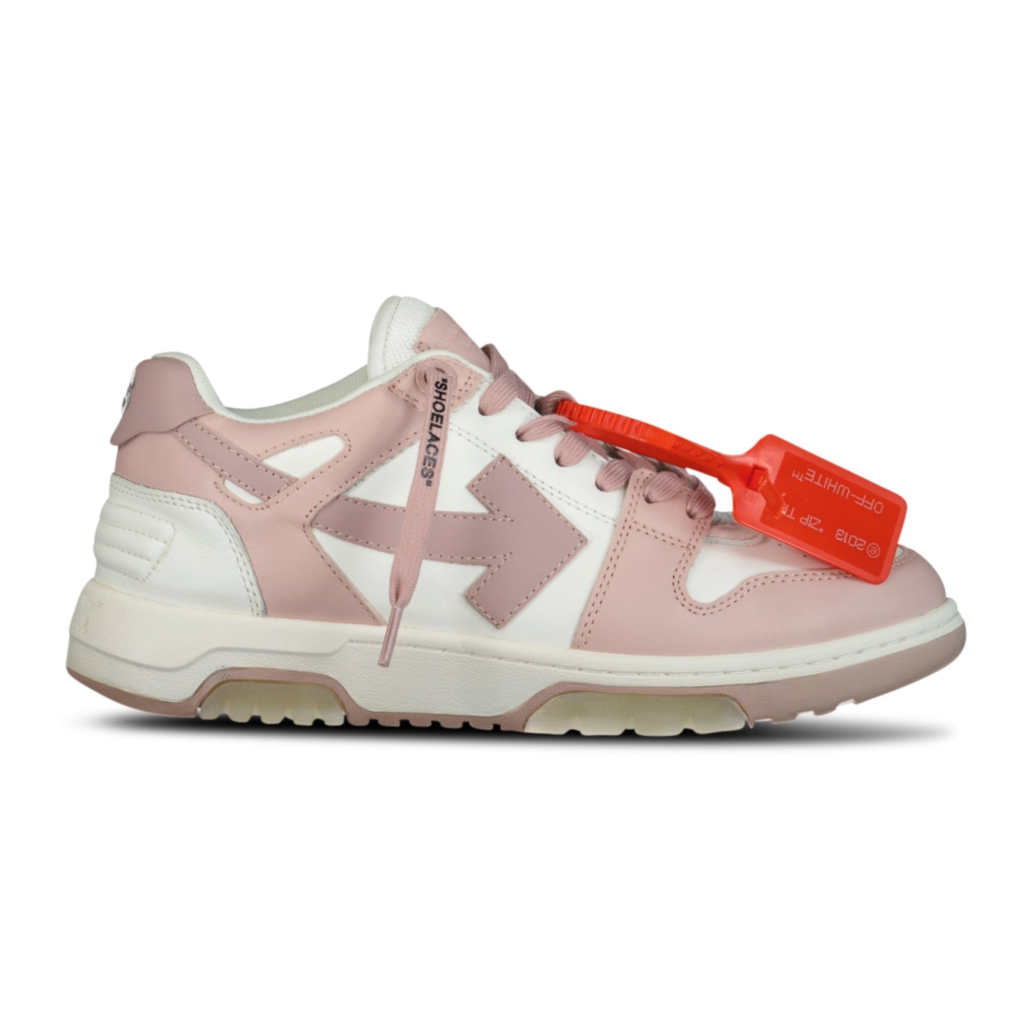 (Womens) Off-White Out Of Office Calf Leather Trainer White & Pastel Pink