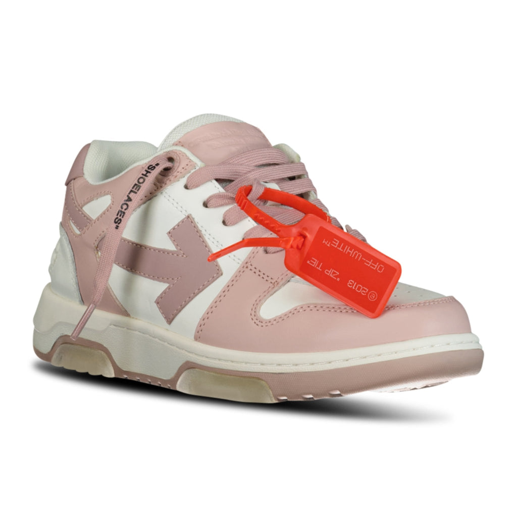(Womens) Off-White Out Of Office Calf Leather Trainer White & Pastel Pink - Boinclo ltd - Outlet Sale Under Retail