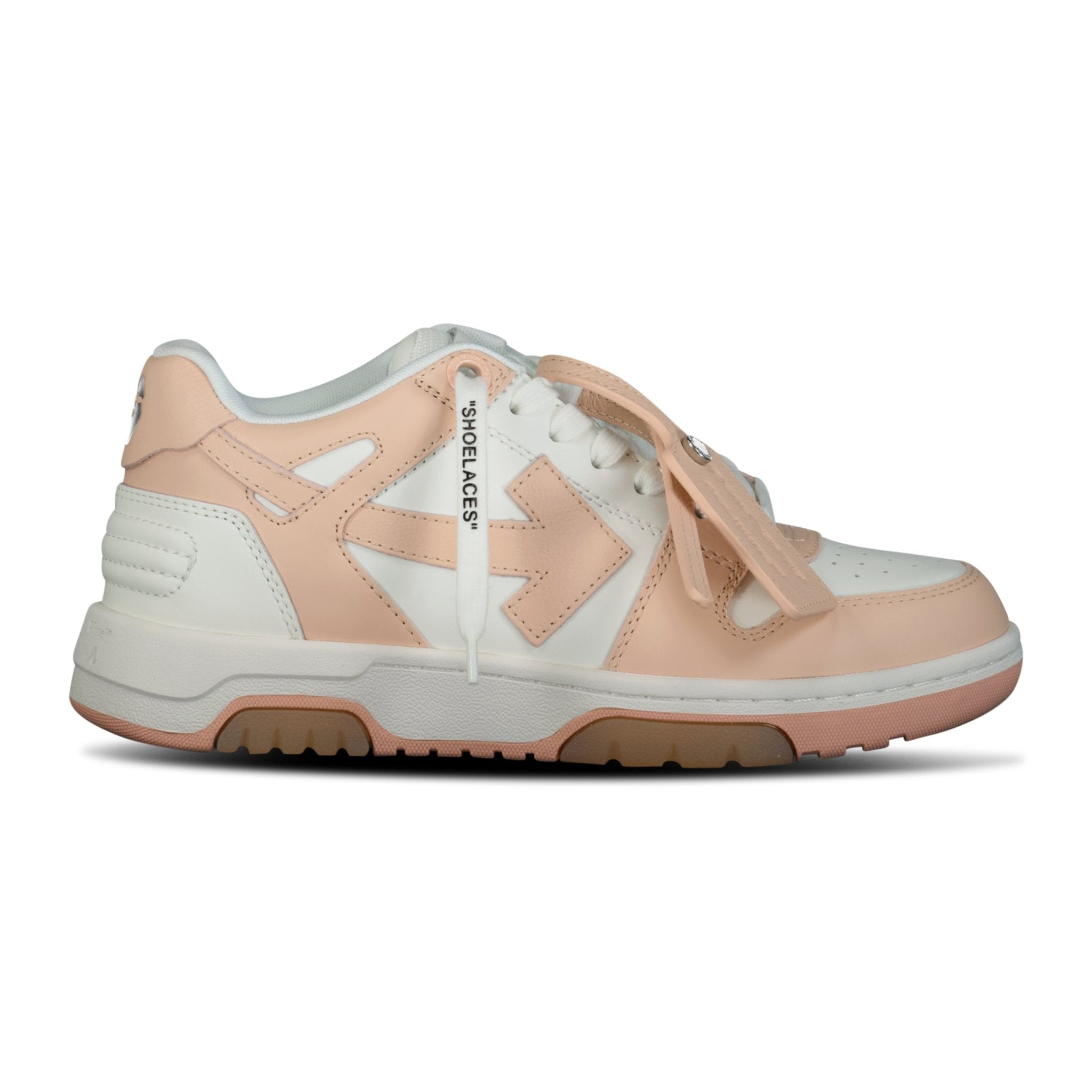 (Womens) Off-White Out Of Office Calf Leather Trainer White & Powder Pink