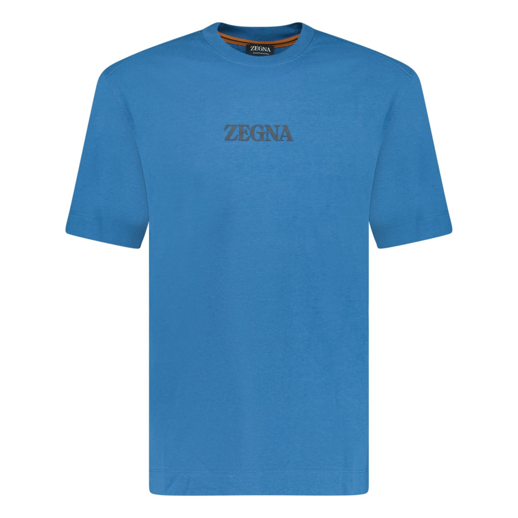 Zegna Logo T-Shirt Blue - Boinclo ltd - Outlet Sale Under Retail